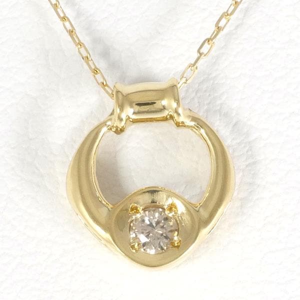 K18 18金 YG イエローゴールド ネックレス ダイヤ 0.05 約40cm ジュエリー 中古