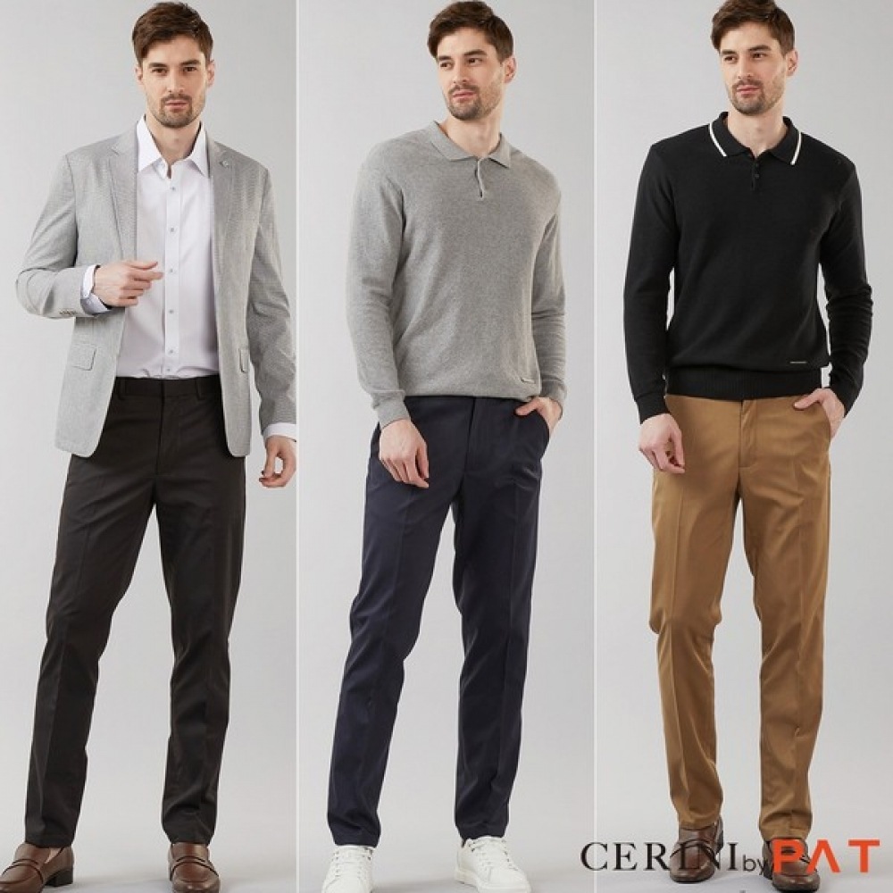 [セリニ・ビペット]メンズリンクルフリー TC スパンパンツ 3 点セット 23F