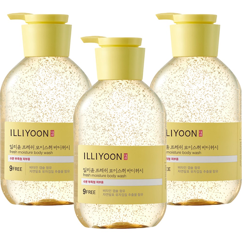 [500ml+500ml+500ml大容量]フレッシュモイスチャーボディウォッシュ 500ml 3本 ビタミンカプセル 保湿泡 爽やかな香り 敏感肌対応 自然由来成分 保湿ケア