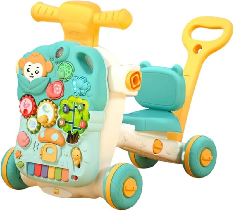 超人気 高評価!!4in1 ベビーウォーカー 手押し車 幼児ウォーカー ベビー歩行器 歩行補助 歩行練習 トレーニング サポート ベビー転倒止め 知育遊び付き 知育玩具 出産祝い 入園ギフト 誕生日プ