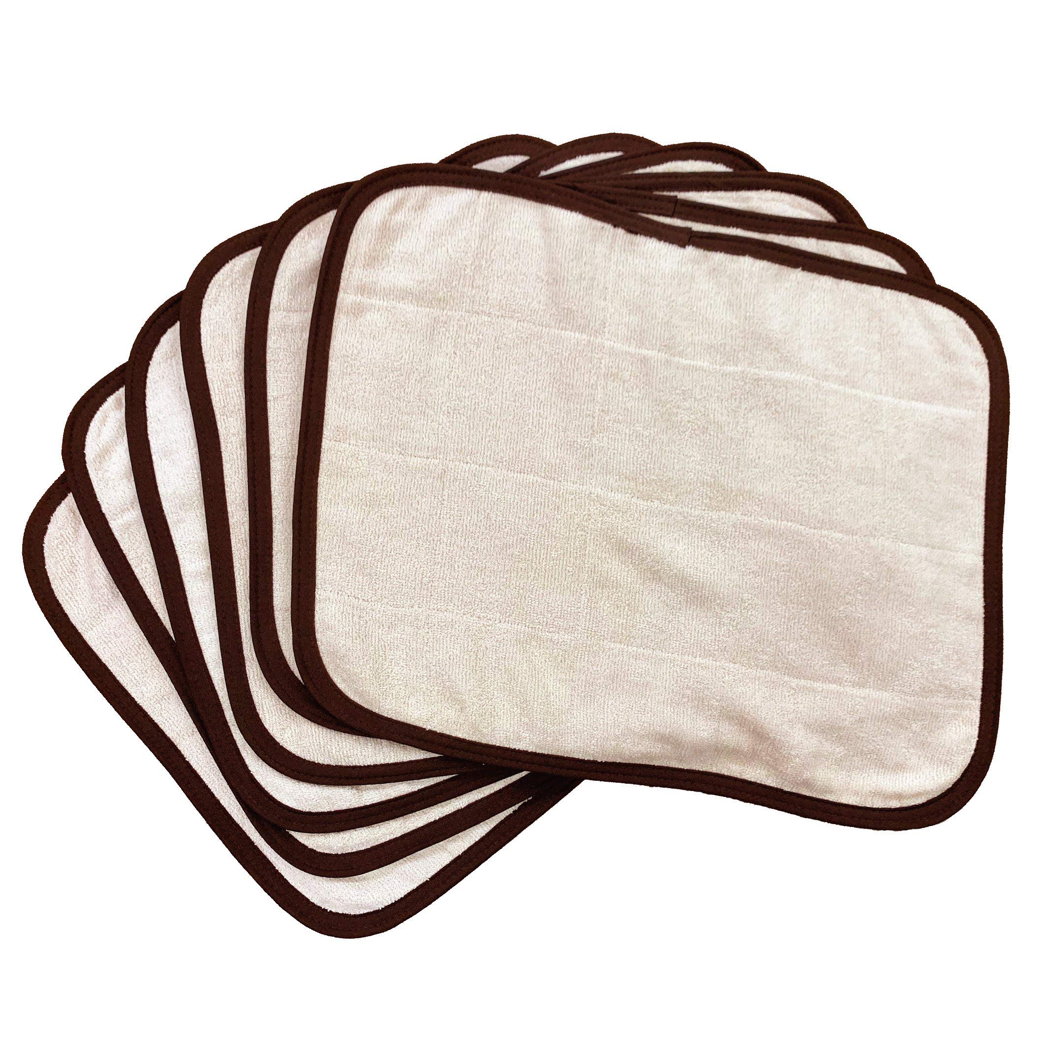 OZ UOMO サウナマット [ミニサイズ] 6枚セット 人気 タオル生地 小さめ 業務用 洗える 速乾 約40×50cm (モカ, 6枚)