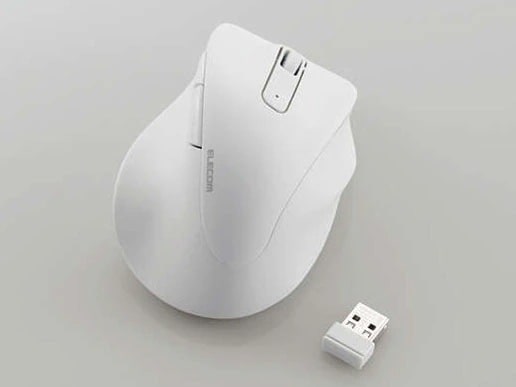 M-XGS30DBSKWH [ホワイト]手首と指への負担を抑える設計を採用した5ボタンマウス（2.4GHz無線タイプ/Sサイズ）