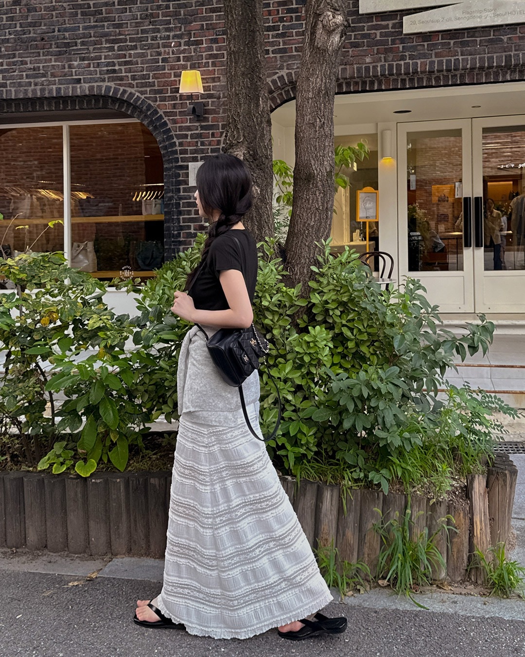 エレレースロングスカート韓国ファッション レディース