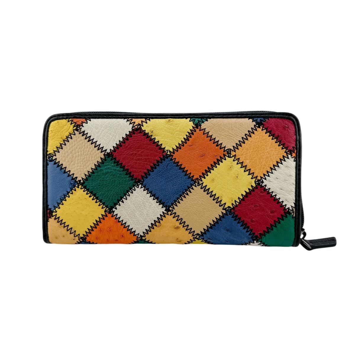 LB-5055 ラウンドファスナー マルチカラー パッチワーク マルチカラー