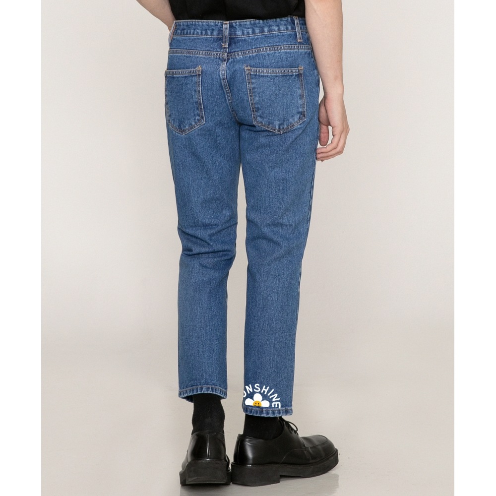 GRAVER サンシャインフラワースマイルスリムテーパードデニムパンツ_ブルー