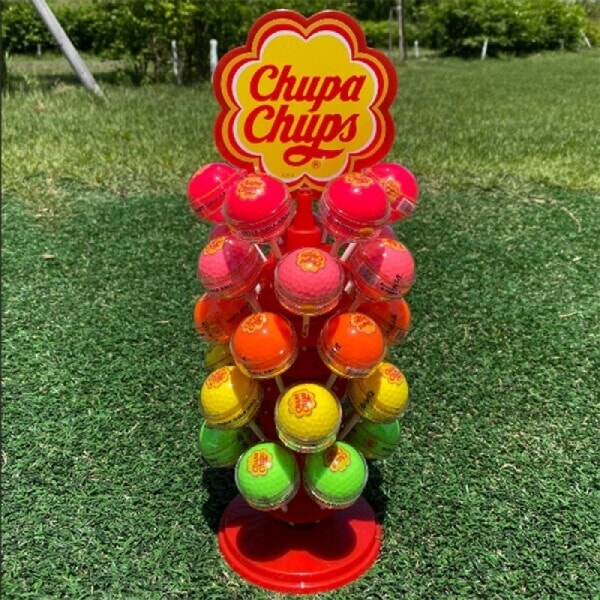 ゴルフボール チュッパチャプス ボールビック棒20球 スタンドタワーセット（ギフトフィールド用）