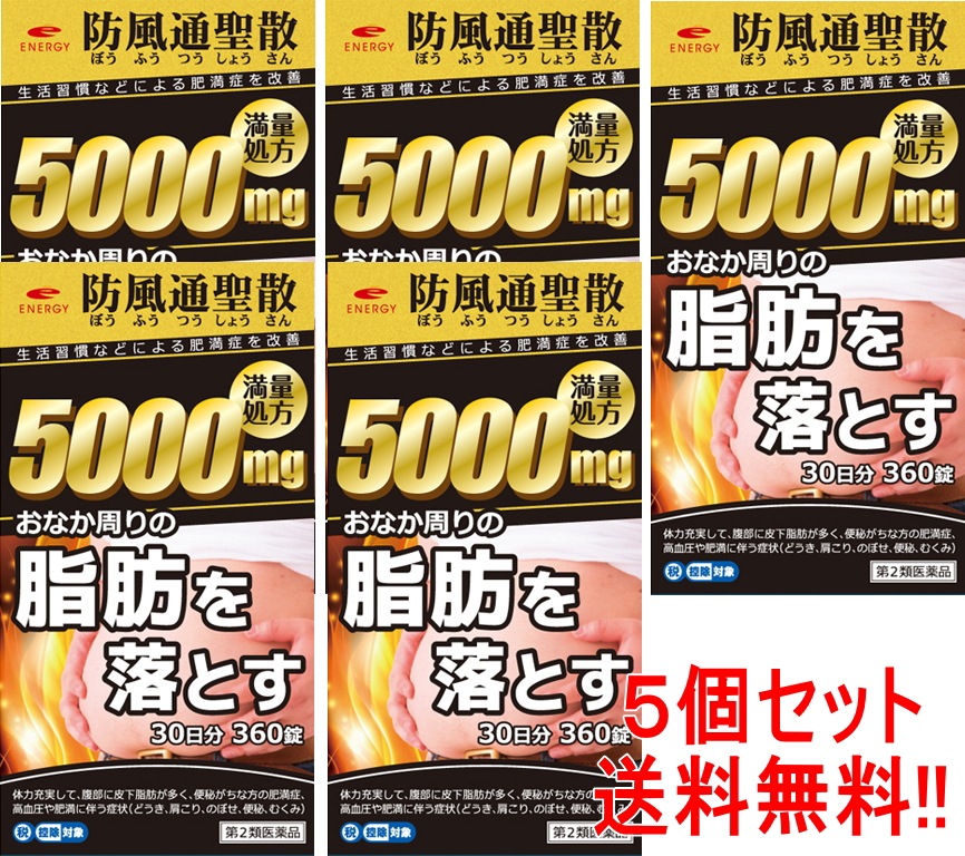 満量処方 エナジー 防風通聖散料 5000mg 360錠 5個 5ヶ月分 150日分 肥満症 便秘 むくみ 第2類医薬品