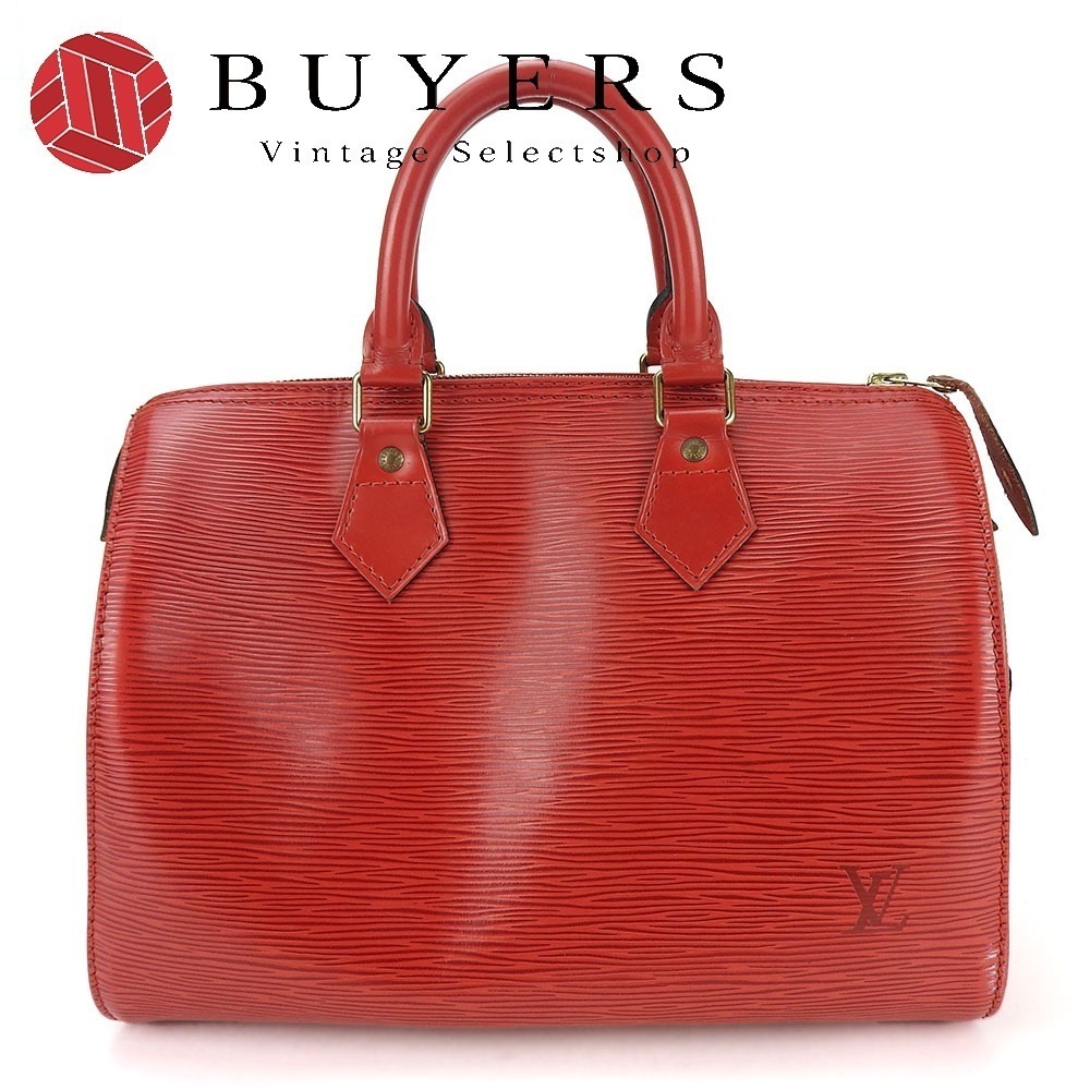 中古 ハンドバッグ スピーディ25 M43017 エピ エピレザー カスティリアンレッド ゴールド金具 カジュアル 普段使い レディース 女性