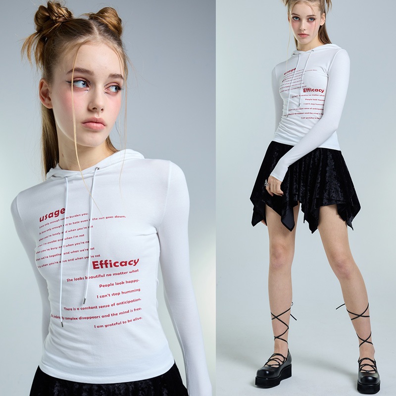 AM LONG HOOD TEE(WHITE)