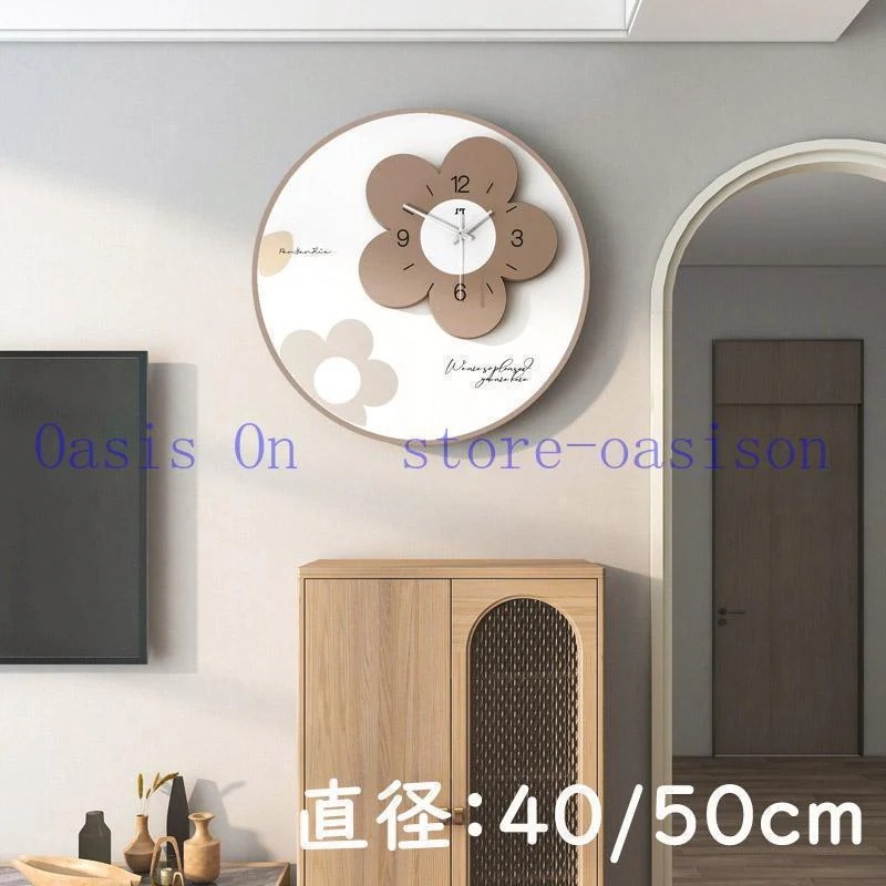 [クイック出荷]壁掛け時計 おしゃれ クロック スイープムーヴメント式 非 電池式 静音 花型 二層構造 応援 インテリア 北欧 木製 新築祝い ギフト