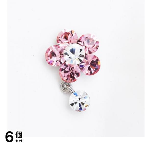 D.nail ディーネイル ロンディコレクション フラワーシルバー ピンク 1個入 (#72859) 6個セット