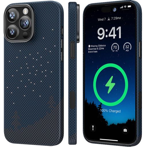 IPHONE 16 PRO MAX対応アラミド繊維ケース MEMUMIマグネット内蔵 0.5MM極薄浮き織り 耐衝撃 全面保護カバー ワイヤレス充電対応 ミニマリスト シンプル