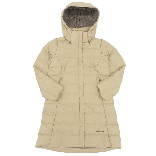 モンベル トラベルダウンロングコート レディース ダウンコート ダウンジャケット L ゆったり幅 タン RLR1101550LTKH mont-bell