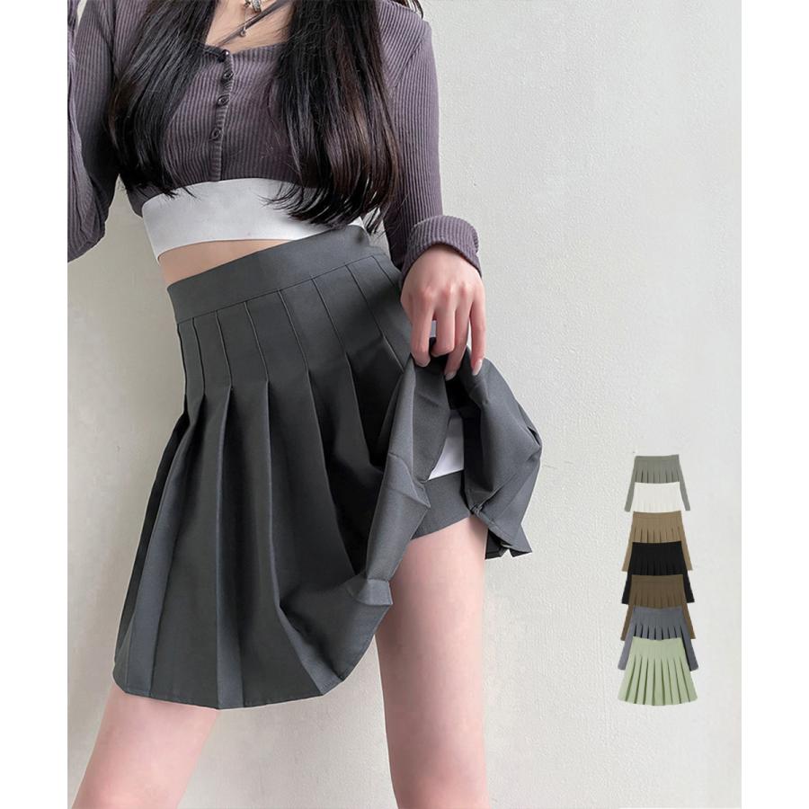 ボックスプリーツスカート ミニスカート黒