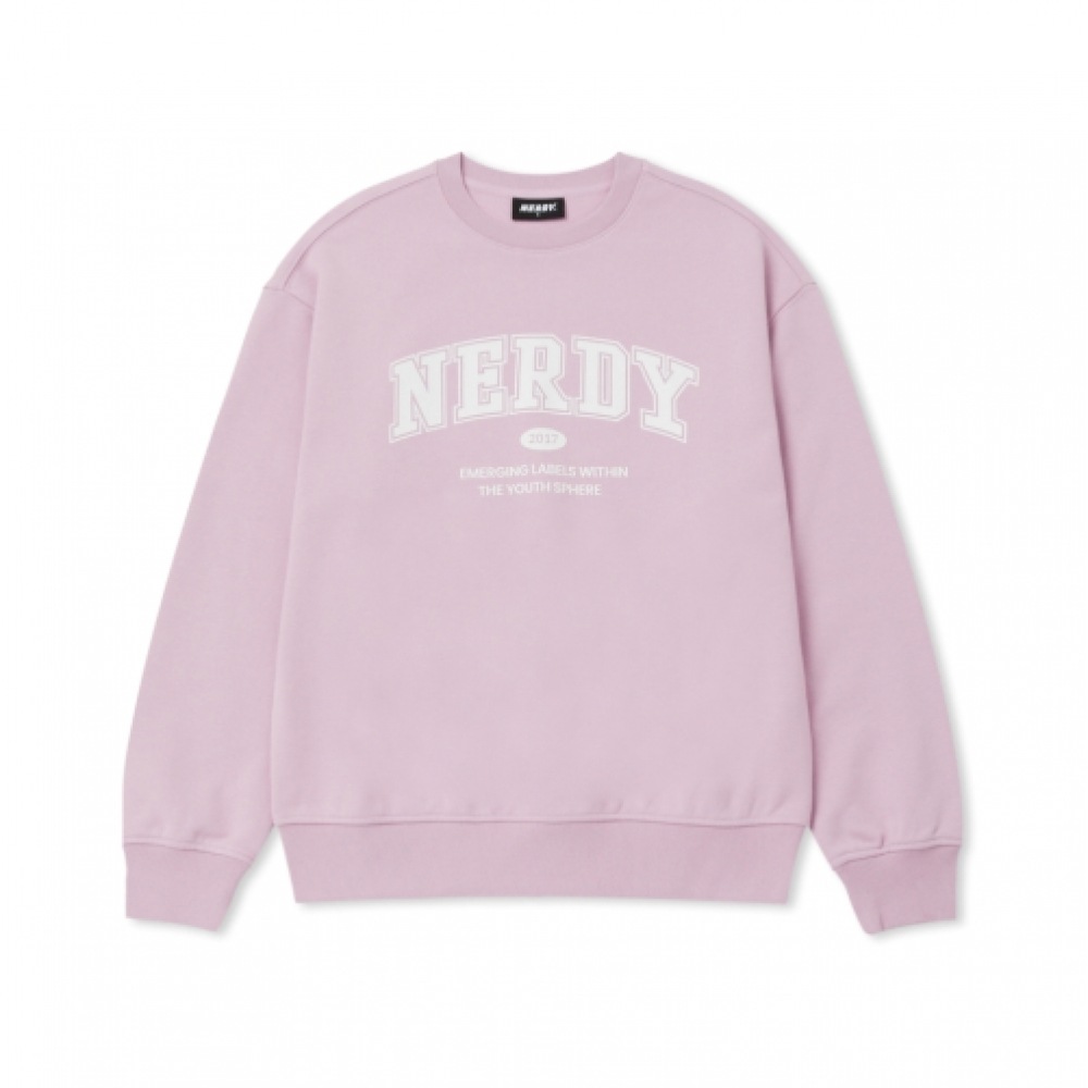 NERDY アウトラインアーチロゴスウェットシャツローズピンク 7,449円