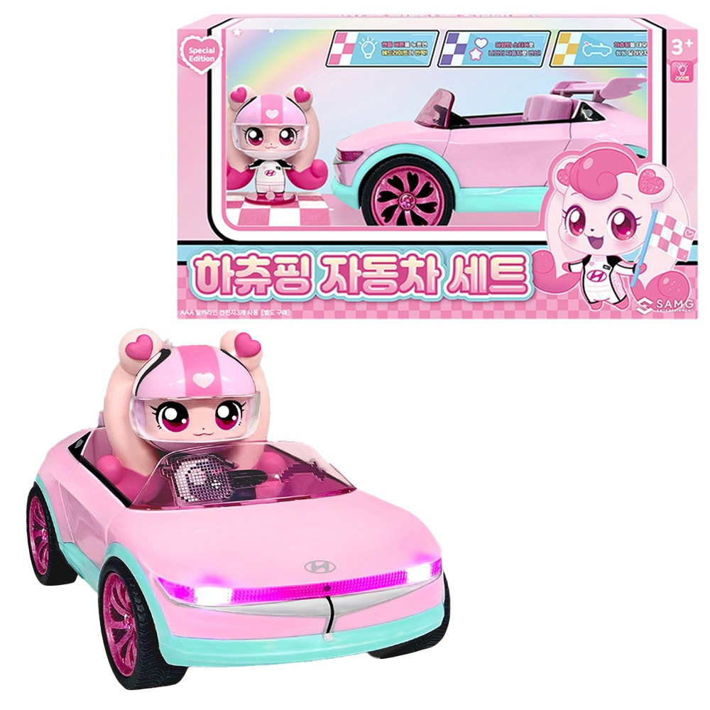 【キャッチ！ティニピン】ハチュピン×ヒュンダイ公式ミニカーセットフィギュア付きディスプレイ韓国アニメ正規品
