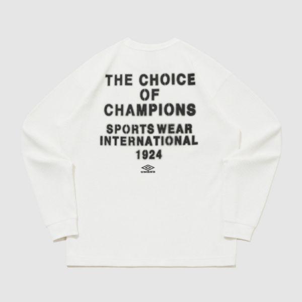 レタリングワッフル長袖Tシャツ スイートコーン UR121CRL21SCW 931253