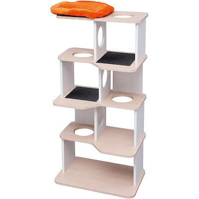 他サイト： インテリア キャットランド L オフホワイト/フレンチオーク P-ICL-L キャットタワーの商品画像