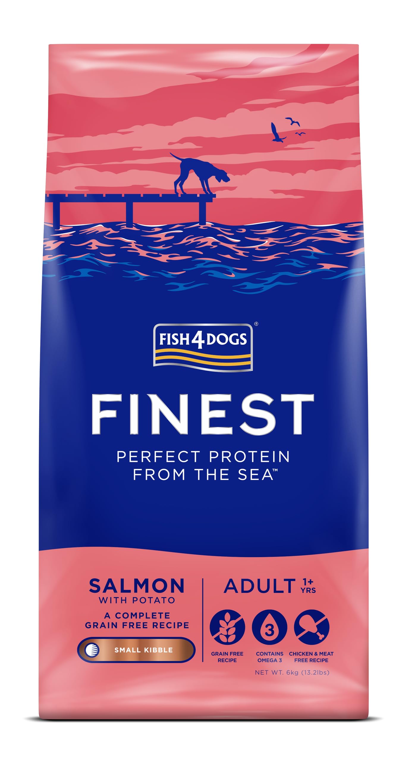 FISH4DOGS フィッシュ4ドッグ FISH 4 DOGS ドッグフード ファイネスト サーモン 小粒 6kg