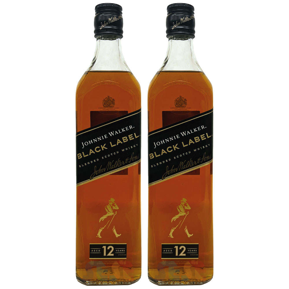 [正規品] ジョニーウォーカー ブラックラベル 12年 2本セット700ml / スコットランド ブレンデッドスコッチウイスキー Johnnie Walker Black Label 12 Year