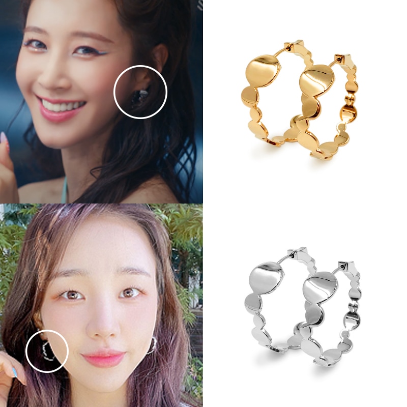 [少女時代ユリビリーツキ fromis_9 ジソンペクアヨン着用] ライドサターンピアス SNSで人気 韓国の女性アイドルアクセサリー