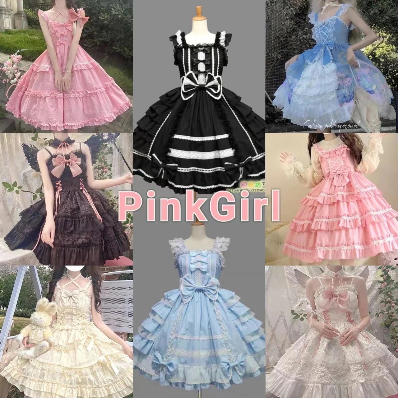 オリジナルデザイン雲の幾重にも広がる甘くて可愛いロリータ小悪魔の洋服ダークゴシックjskキャミソールワンピース