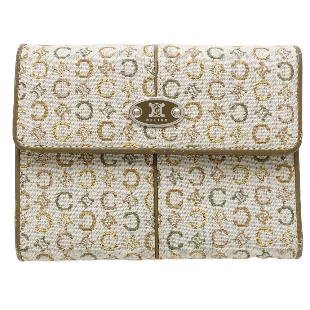 マカダム柄 二つ折り財布 キャンバス ブラウン/180997【中古】