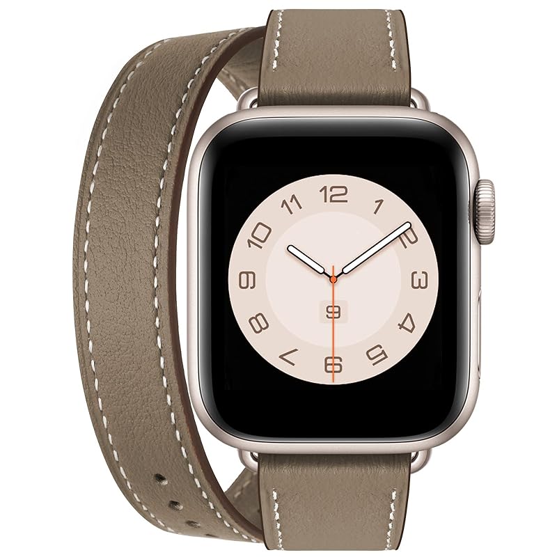コンパチブル アップルウォッチ バンド コンパチブル apple watch バンド レディース レザー 本革 2重巻き 細い iWatch Series 9/8/7/6/5/4/3/2/1/SE/S