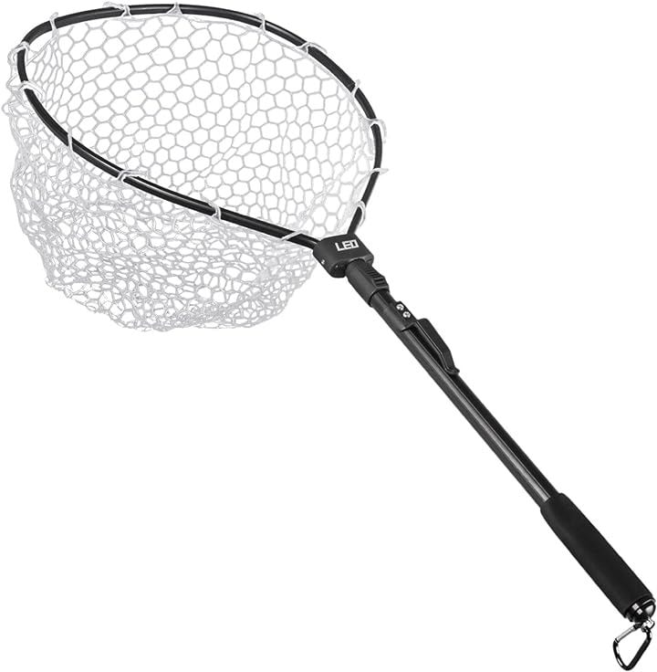 ラバーネット 折りたたみ ランディングネット 玉網 釣り タモ 軽量 フライ フィッシング 魚 sup 釣り具 タモアミ 渓流( ブラック, 全長85cm)