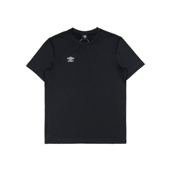 ベーシックポリウレタンスパンデックススモールロゴ半袖TシャツUQ121SRS11BLK