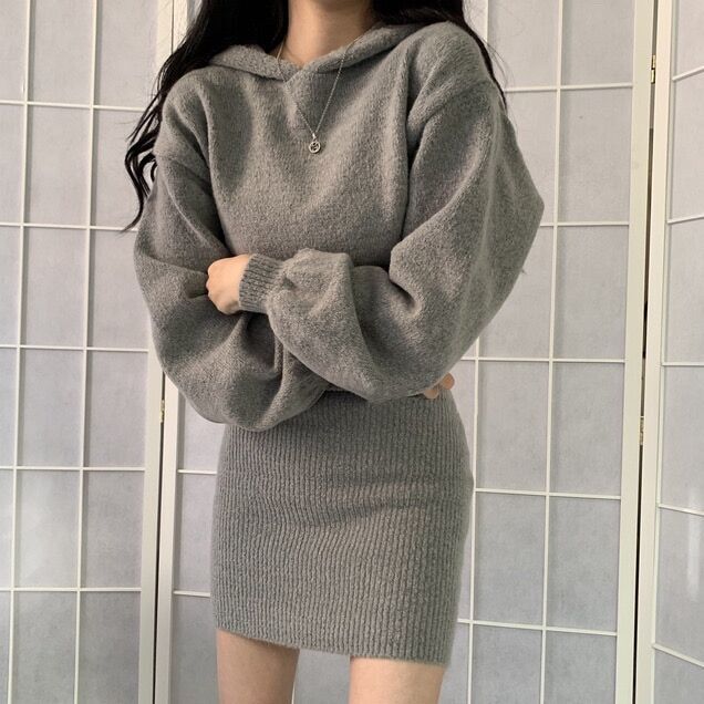 ワンピース レディース セット 袖あり 長袖 ドルマンスリーブ タイト リブ リブニット お得 セクシー エレガント 可愛い かわいい 10代 20代 30代 女性用 お出かけ カフェ 女子会