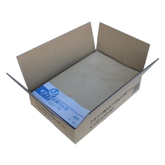 クラフト封筒 A3用 100g／m2　 200枚 ツバメ工業 K100-KA3-50