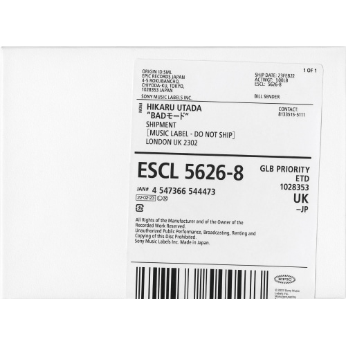 宇多田ヒカル ／ BADモード(初回生産限定盤)(DVD+Blu-ray Disc付) (CD) ESCL-5626