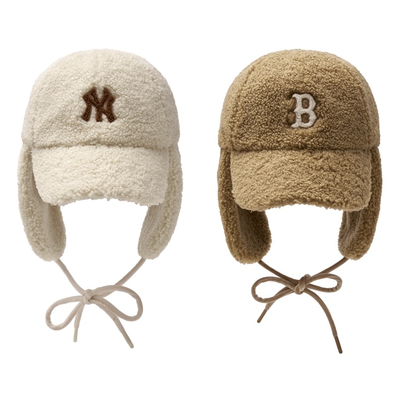 3AWMVF146韓国限定販売 男女共用 バーシティ フリース トルーパー 耳付きキャップ ニューヨークヤンキース