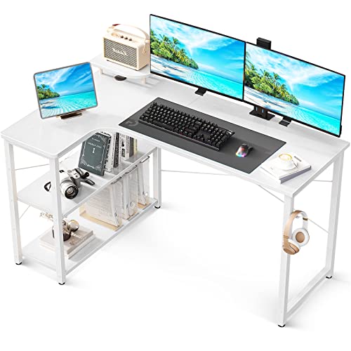 色：ホワイト サイズ：130*80*74cm ODK パソコンデスク L字 ゲーミングデスク 幅13