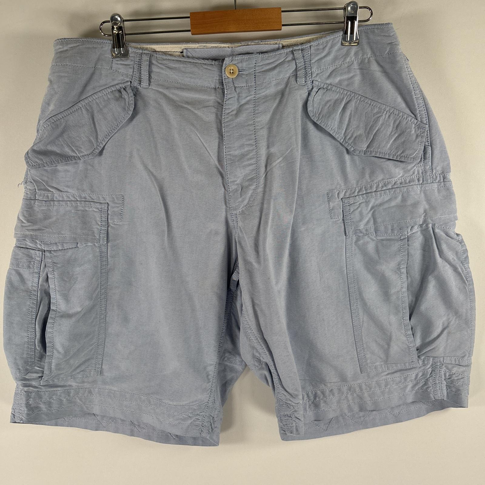 古着 90s/90年代 ポロバイラルフローレン Polo by Ralph Lauren ショートパンツ 半ズボン カーゴ ミリタリータイプ w38 水色 メンズ