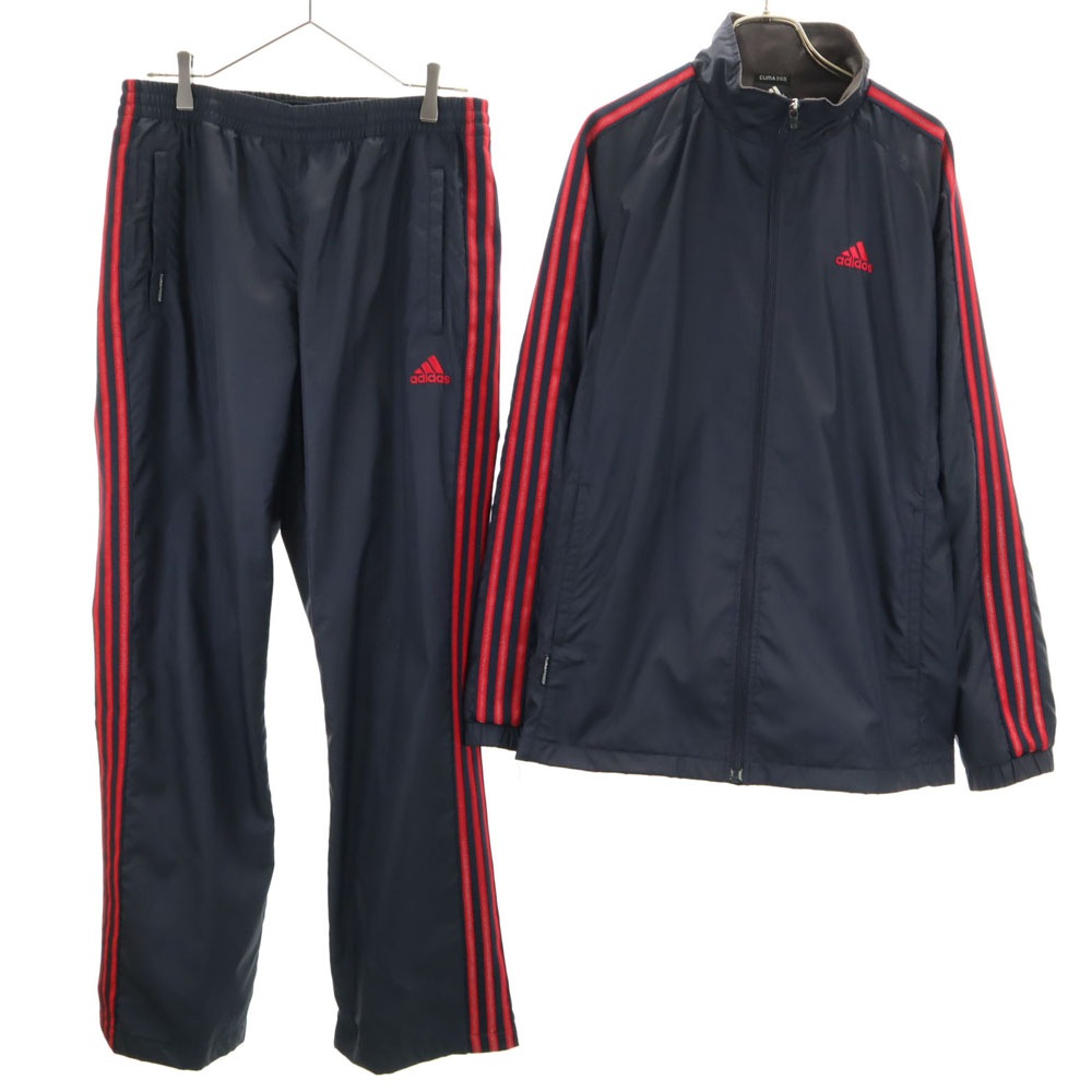 トラックジャケット 上下セットアップ L/O ネイビー 裏トリコット メンズ 古着