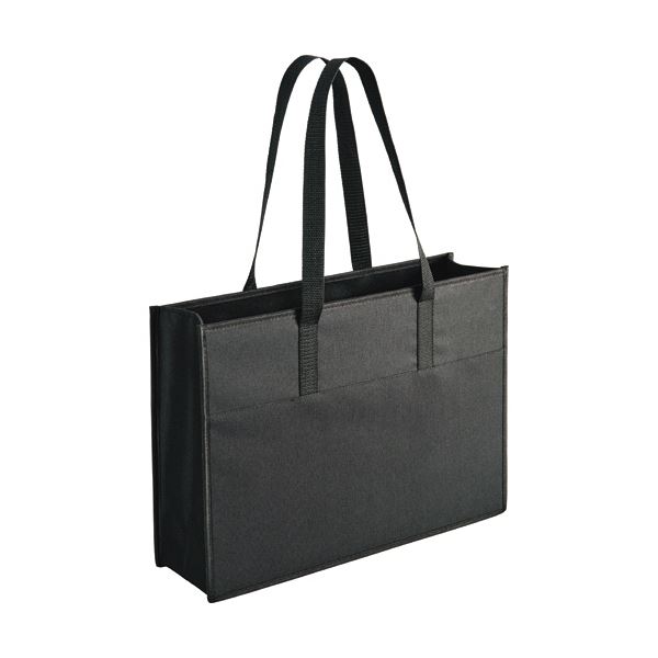 （まとめ） TANOSEEマルチトートバッグ A3ヨコ 黒 1個 (×5セット)