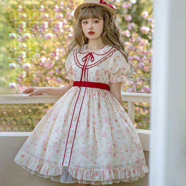 「新作入荷*2点購入で1OO円オフ」ロリータ ロリィタ ワンピース 紺色 ロリータファッション ロリィタファッション 半袖 クラシカル ゴシック 大人 ふわふわ レース レディース ハロウイン 仮装