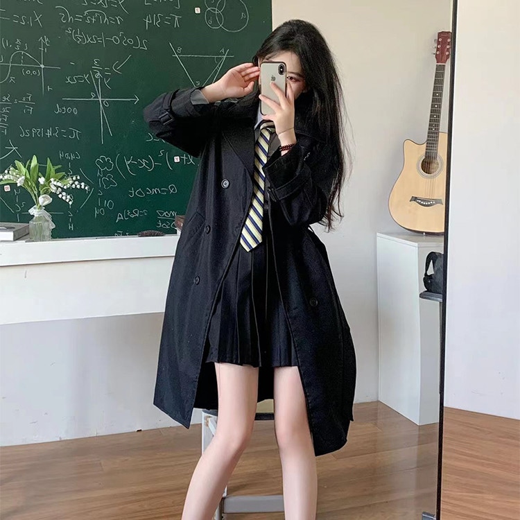 制服 スクールコート 女子 ピーコート 学生 Pコート 無地 高校生 通学 中学生 ブラック 黒 学生服 軽い 学生アウター コート