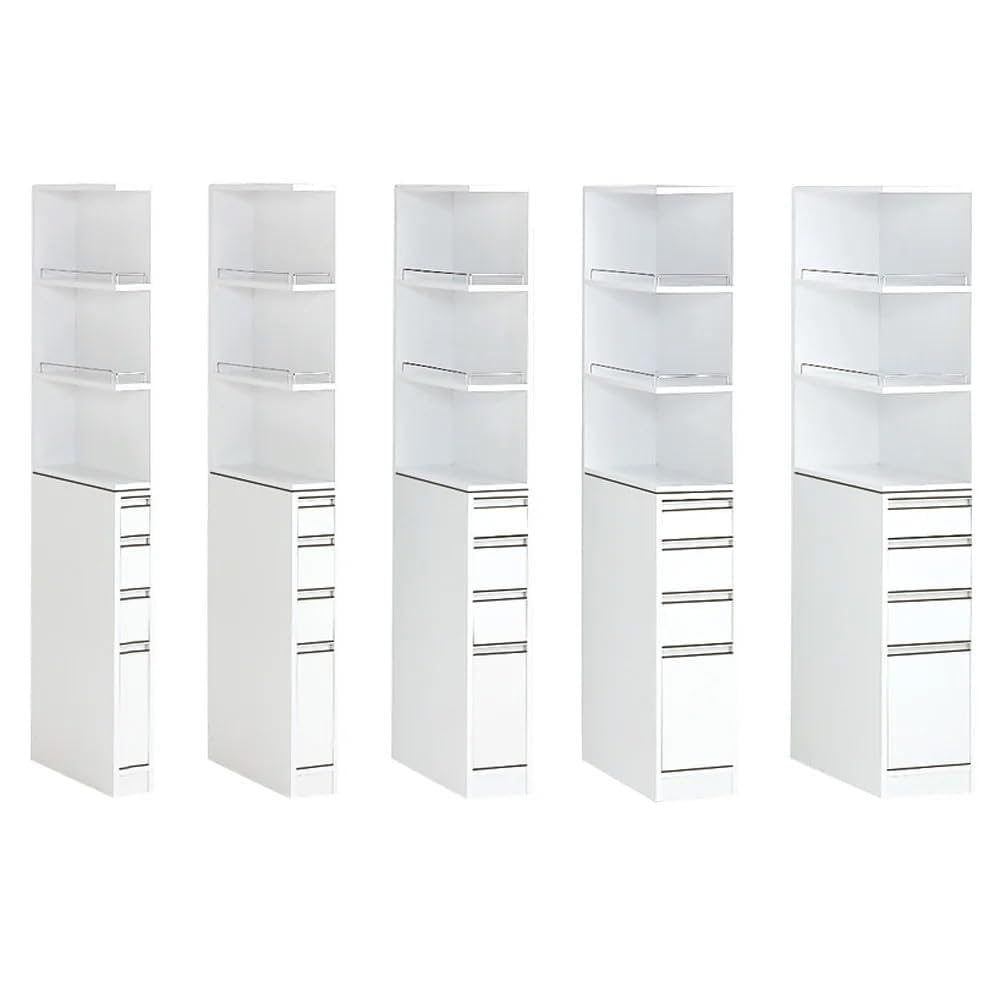 キッチン収納 キッチンストッカー 隙間収納 ［幅15奥行44.5cm］ 取り出しやすい2面オープンすき間収納庫 日本製(サイズはありません ア：ホワイト)