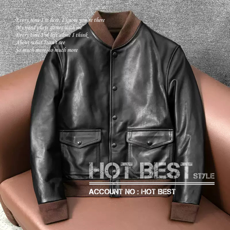 ホースハイド 復刻20s A-1タイプ コサックジャケット ギフト メンズ 革ジャン タンニンなめし 染料仕上げ オイルレザー 馬革