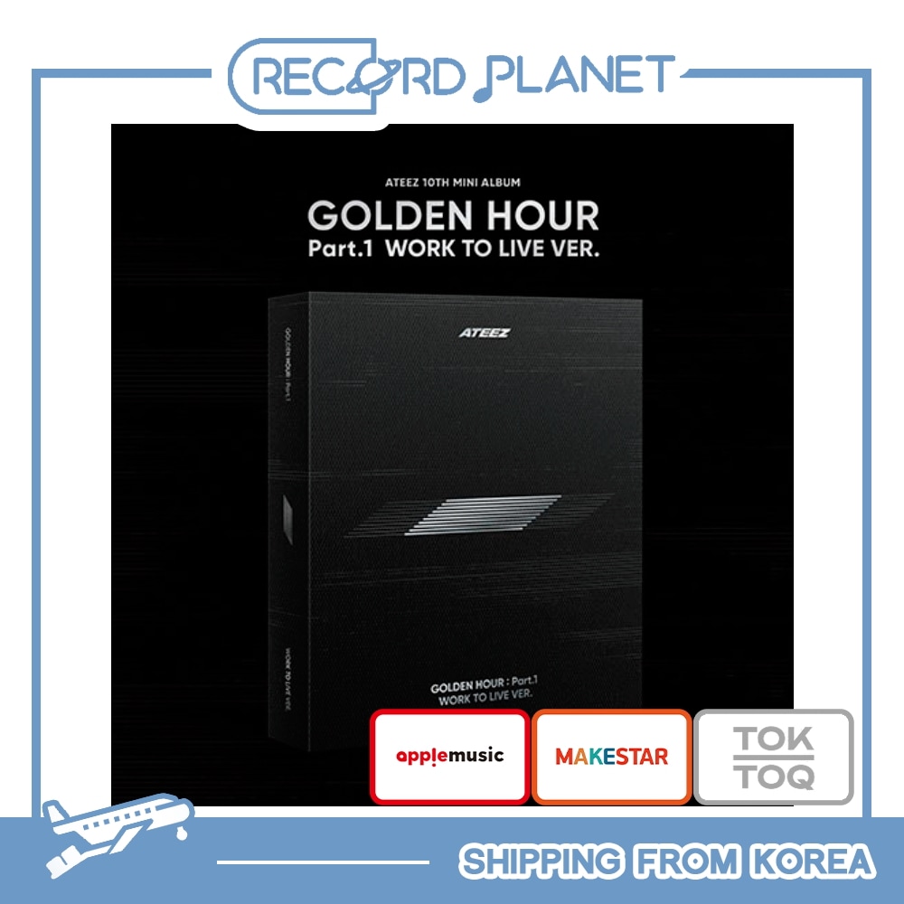 ONLINE特典+ ATEEZ - 10th Mini Album [GOLDEN HOUR Part.1] (WORK TO LIVE VER.)