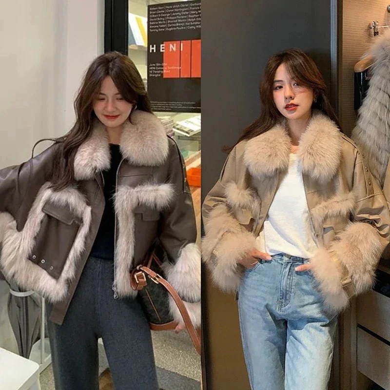 2025冬 ファー ライダース レザー ジャケット フリース レディース アウター メガ割30%までに制限