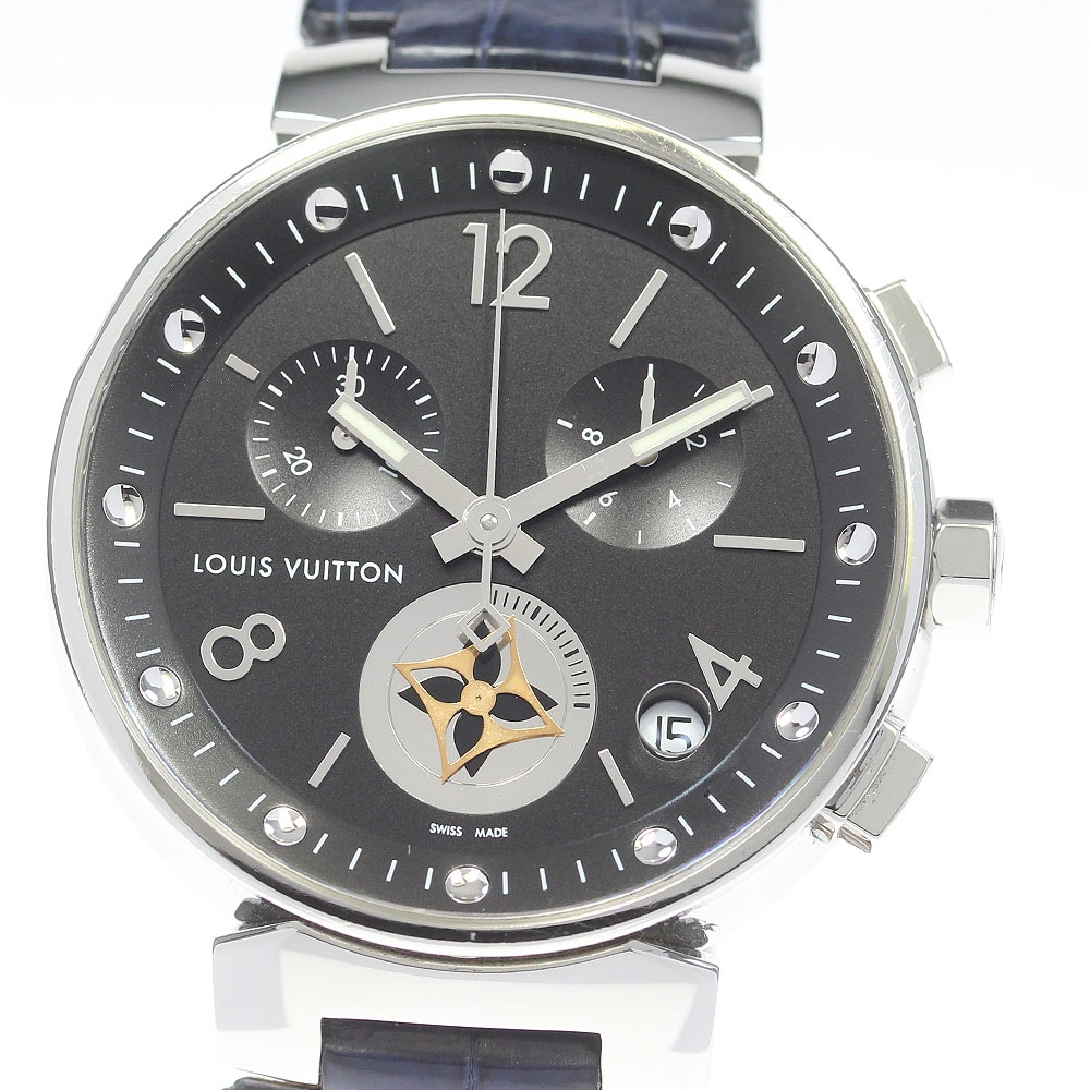 ルイ・ヴィトン LOUIS VUITTON Q8D11 タンブール ムーンスターGM クロノグラフ クォーツ メンズ 内箱付き_842739【中古】