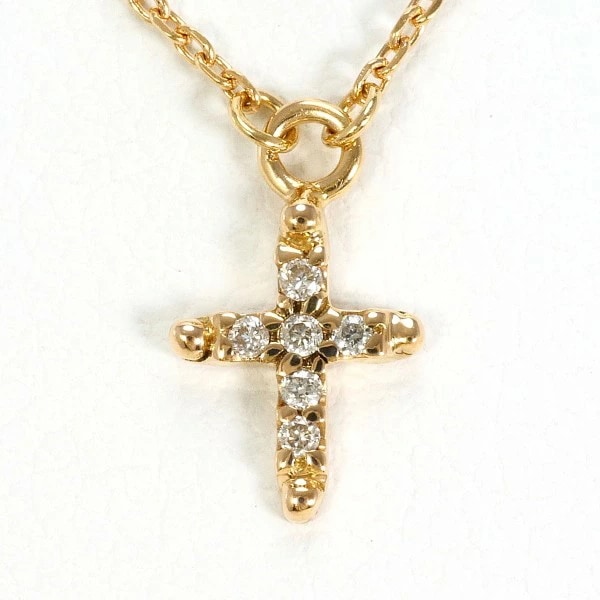 K18 18金 PG ネックレス ダイヤ 0.03 中古