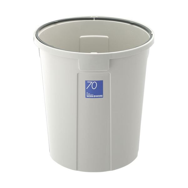 （まとめ）リス WORK＆WORK丸ペール70L 本体 グレー DS-986-843-0 1台（フタ別売）2セット