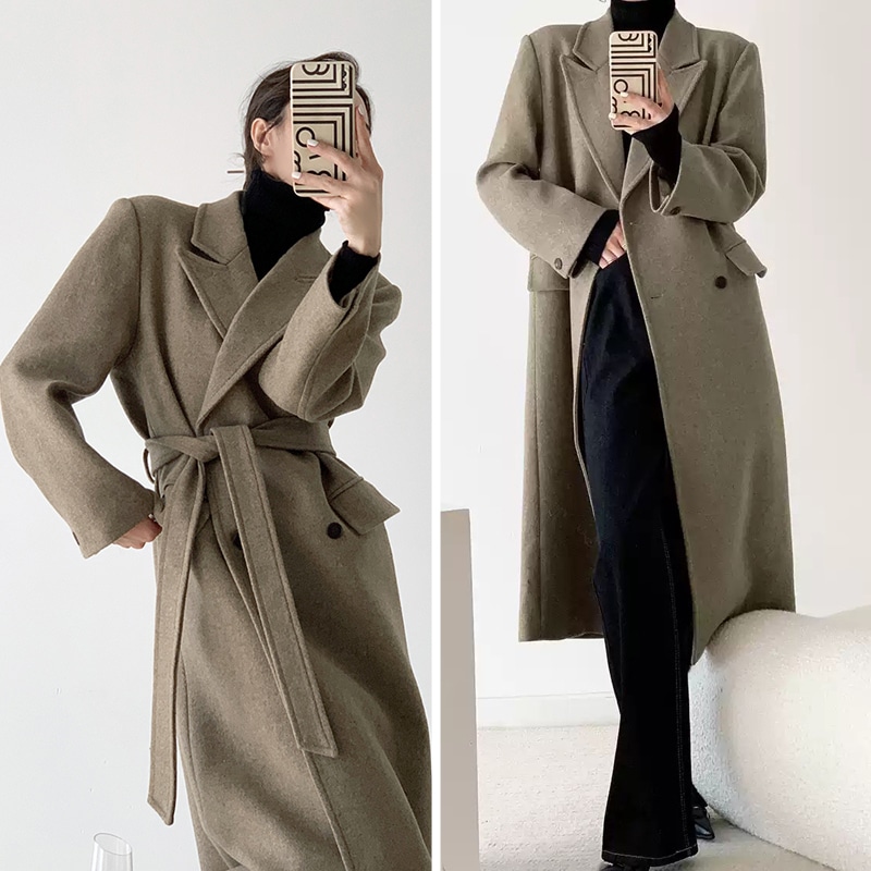 ダブルブレスト レトロ ロングコート レディース きれいめ 上品 おしゃれ ママ エレガント フォーマル 無地 秋 冬 入学式 入園式 発表会 通勤 お出かけ 暖かい S M L ブラウン グレー