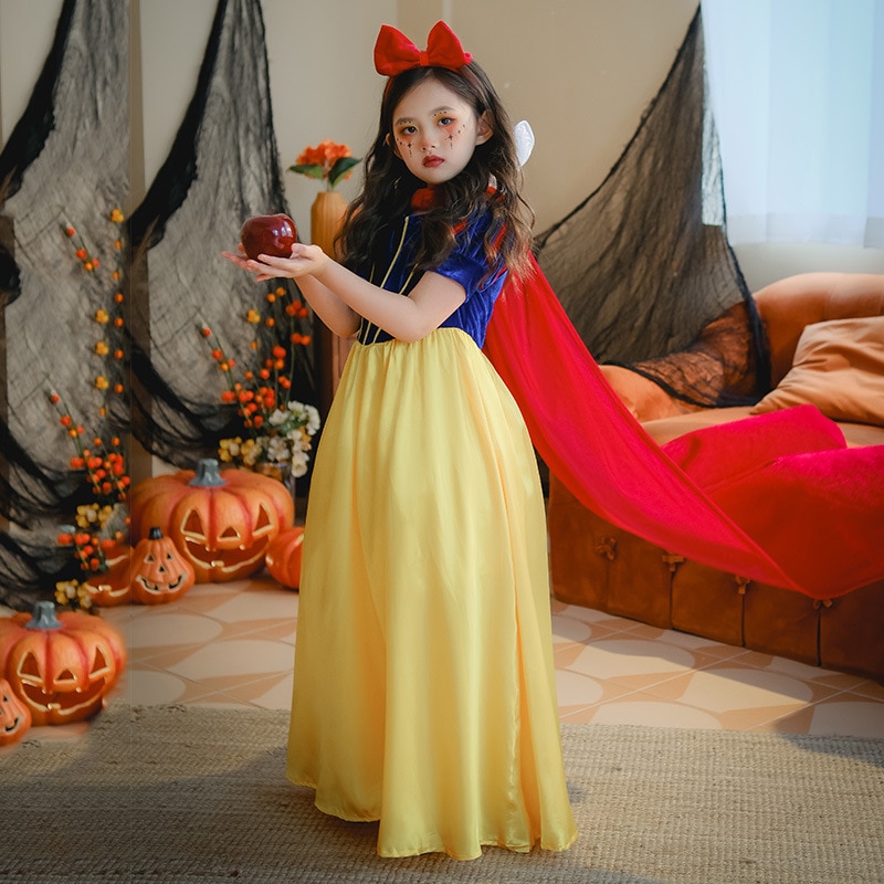 ハロウィン子供ドレス 白雪姫 ロールプレイ衣装 女の子 赤ずきん ショール ケープ 女王様 コスチューム