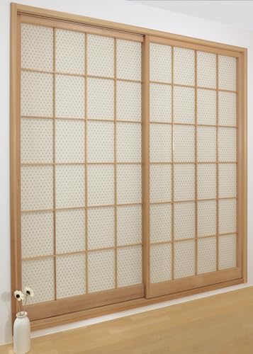 日本製 破れにくい 障子に貼るレース プリントデザイン 麻の葉 巾100cm×丈200cm 1枚入り